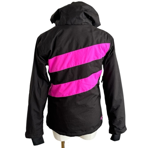PWDR ROOM Outerwear Ski Snow Jacket Black Pink Youth size L (woman’s‎ xs s) Hood - Picture 2 of 13